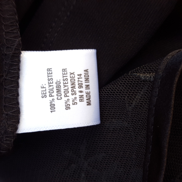 NWT Beautiful MSK Asymmetrical Top W/ Chiffon Overlay and 3D Flower Detail - Picture 6 of 7